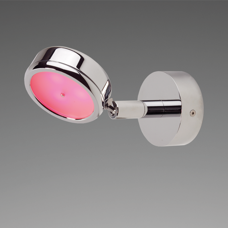 Prebit LED-Anbauleuchte F5, chrom-matt, rot/warmwe Prebit LED-Anbauleuchte F5, chrom-matt, rot/warmwe