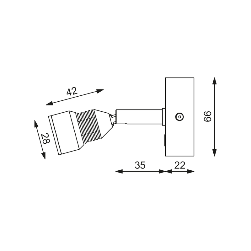 Prebit LED-Anbauleuchte R5 mit USB, chrom-glanz, m