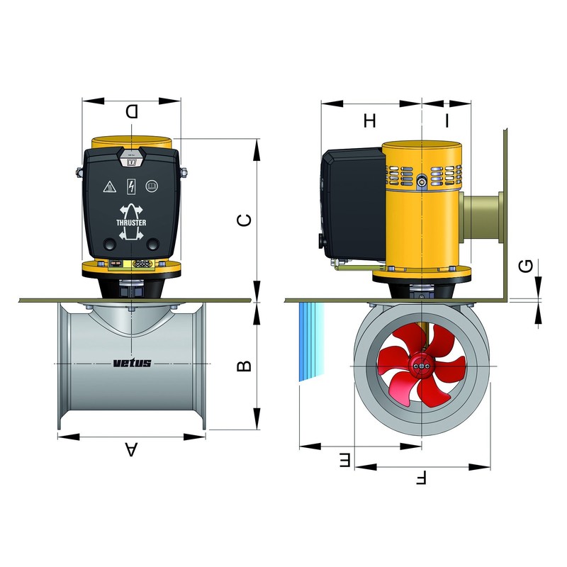 Vetus GFK Heckschrauben-Montagesatz Ø 125 mm