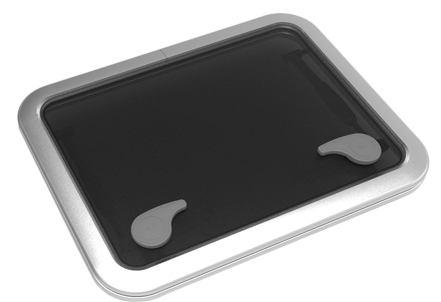 Goïot Aluminium Luken Modell 'Opal 50', Satin, Abm. 561x431mm, Lochmaß 507x377mm, Rahmen 15mm