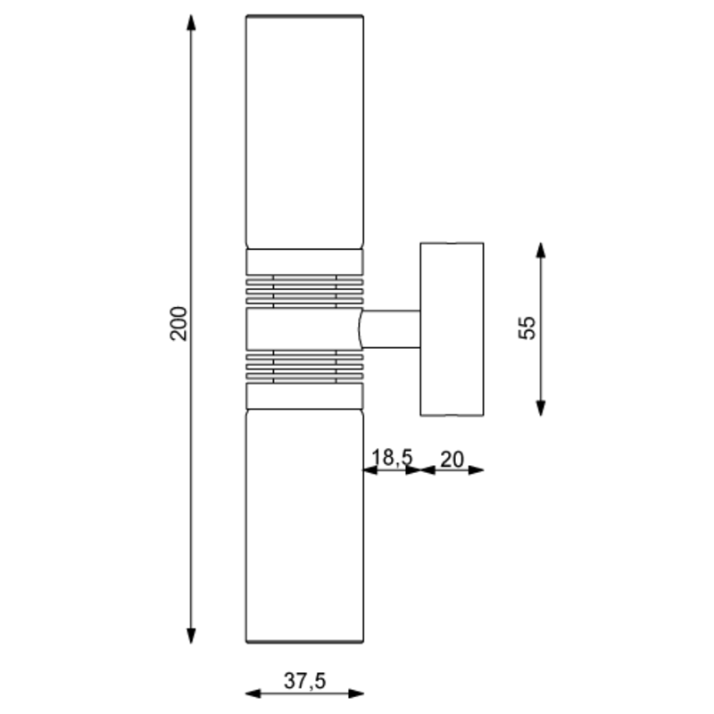 Prebit LED-Anbauleuchte W2 mit USB, chrom-glanz, w Prebit LED-Anbauleuchte W2 mit USB, chrom-glanz, w