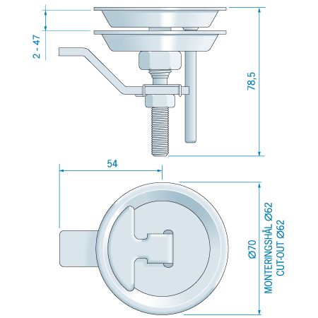 Bodenverriegelung rostfrei 70x78.5mm