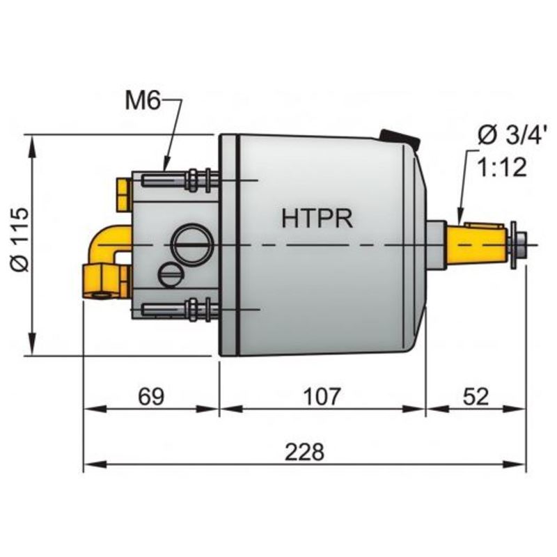 Vetus Hydraulik-Pumpe HTP30, 8 mm, schwarz