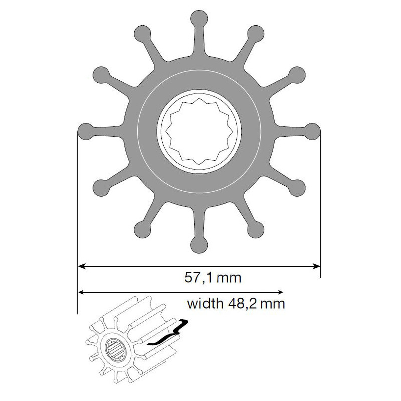 Johnson Impeller für F6 Pumpe, MC97/EPDM Johnson Impeller für F6 Pumpe, MC97/EPDM