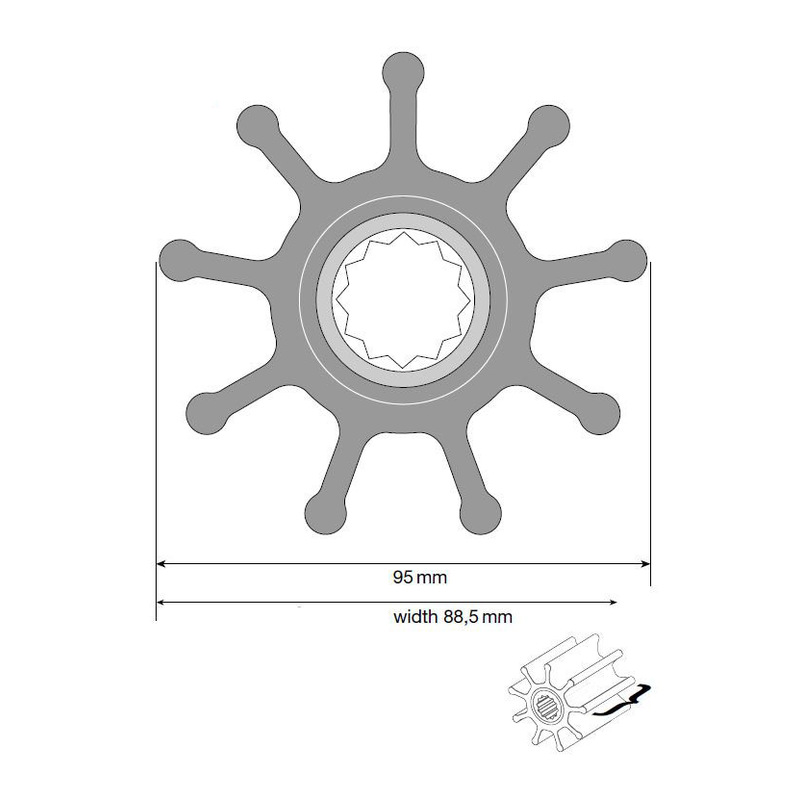 Johnson Impeller für F9 Pumpe, Neopren Johnson Impeller für F9 Pumpe, Neopren
