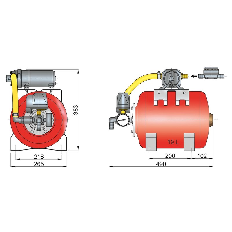 Vetus Wasserdrucksystem 12V 19l