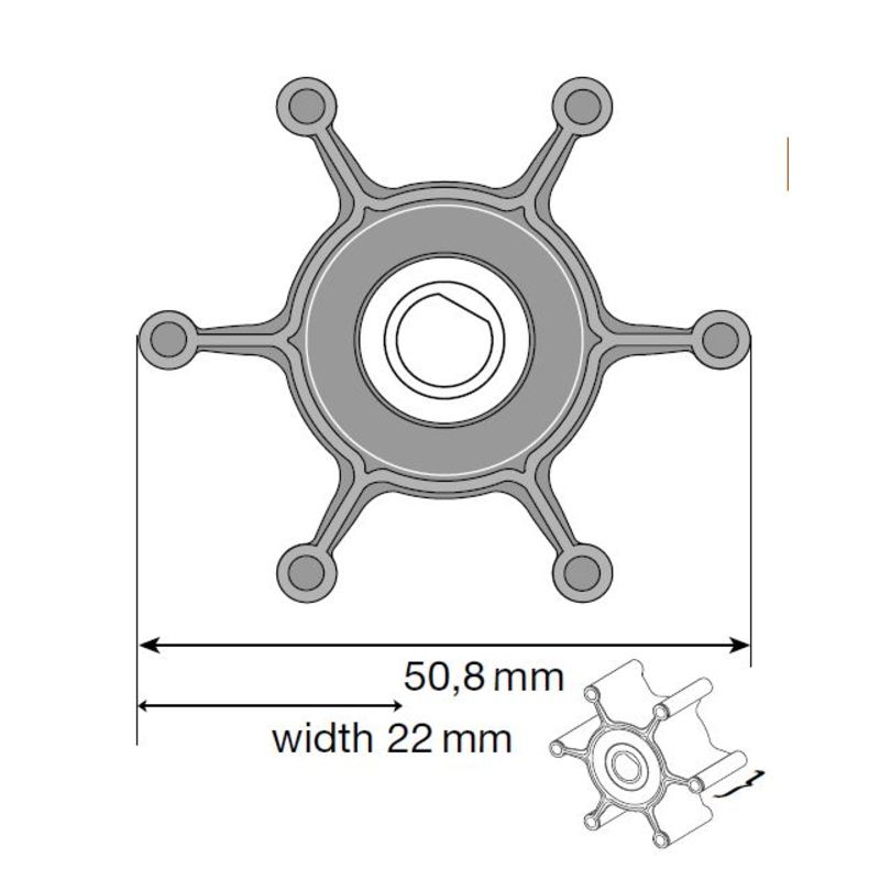 Johnson Impeller für F4 Pumpe, MC97/EPDM