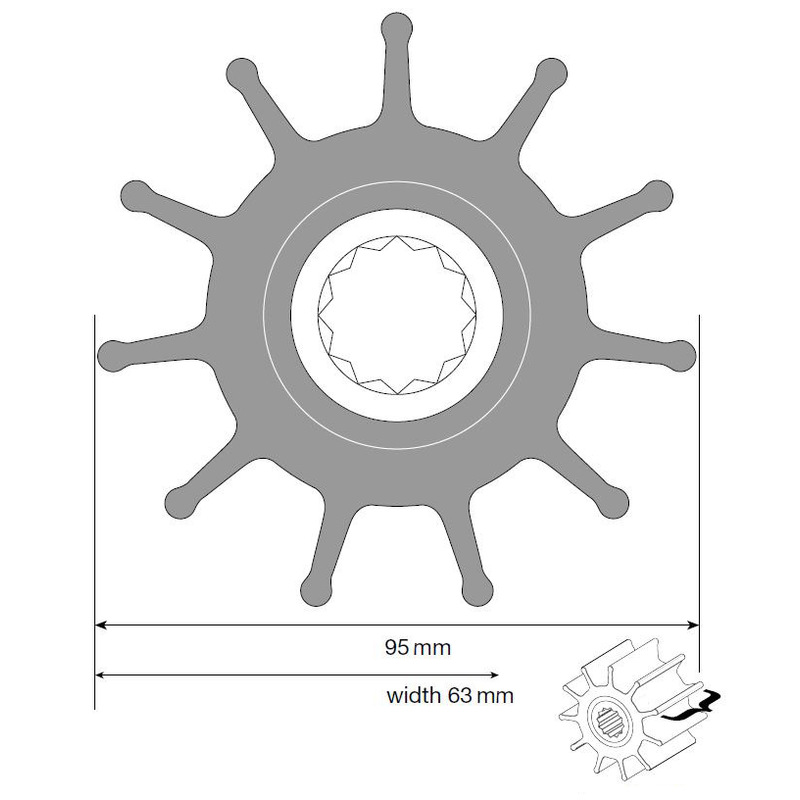 Johnson Impeller für F8 Pumpe, Neopren Johnson Impeller für F8 Pumpe, Neopren