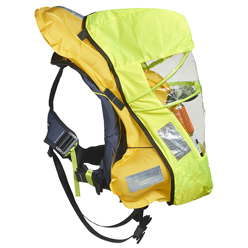 ErgoFit+ 290N, Hammar, 9165NBGHP, Rettungsweste, dunkelblau/grün, integrierter Lifebelt (Harness), Notlicht und Spritzschutzhaube