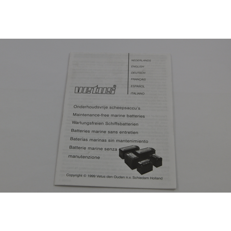 Vetus Bedienungsanleitung für Standard Batterie Vetus Bedienungsanleitung für Standard Batterie