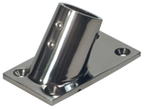 Niro Relingsfuß 60°, Ø25,4mm Mit Geraden Ecken 81x48mm