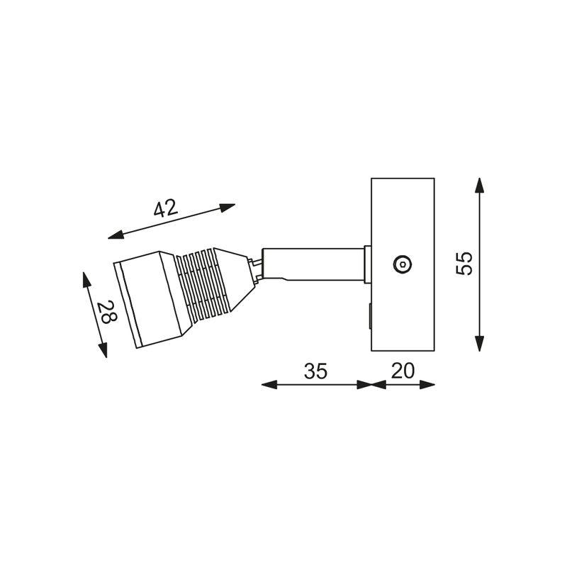 Prebit LED-Anbauleuchte R5, chrom-matt, max. 3 W, Prebit LED-Anbauleuchte R5, chrom-matt, max. 3 W,