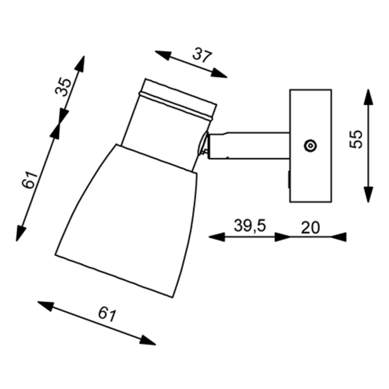 Prebit LED-Anbauleuchte R1-1, chrom-glanz, warmwei