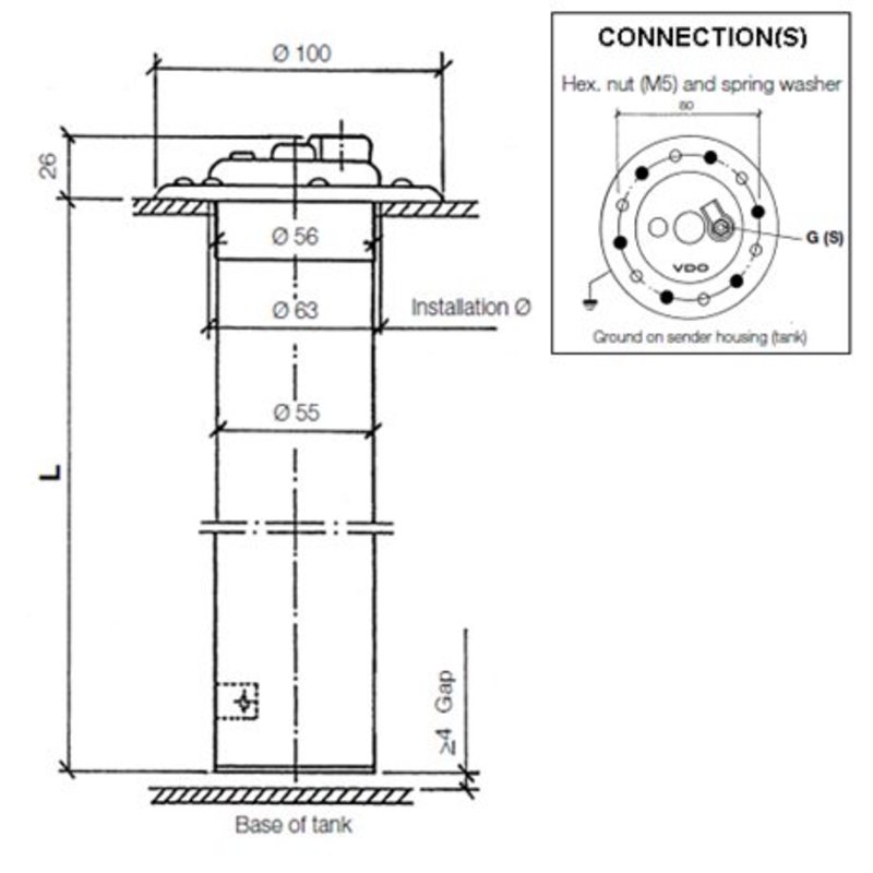 Veratron VDO Metall Robust Ø80mm Tauchrohr - 716mm Veratron VDO Metall Robust Ø80mm Tauchrohr - 716mm