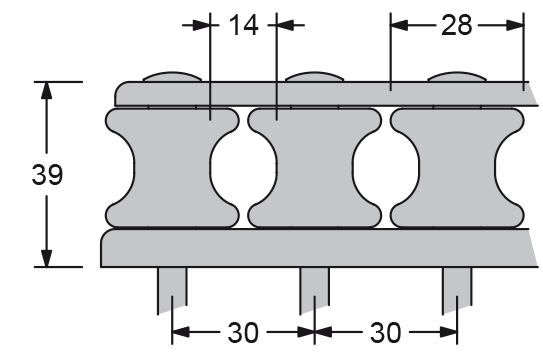 Antal V-Cam 814 Fallenumlenker, 6-Scheiben, L=197mm, Gewicht 0,32kg