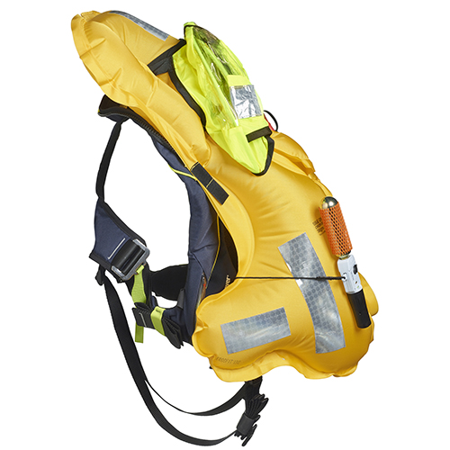 ErgoFit+ 190N, Automatic, 9155NBGAP, Rettungsweste, dunkelblau/grün, integrierter Lifebelt (Harness), Notlicht und Spritzschutzhaube