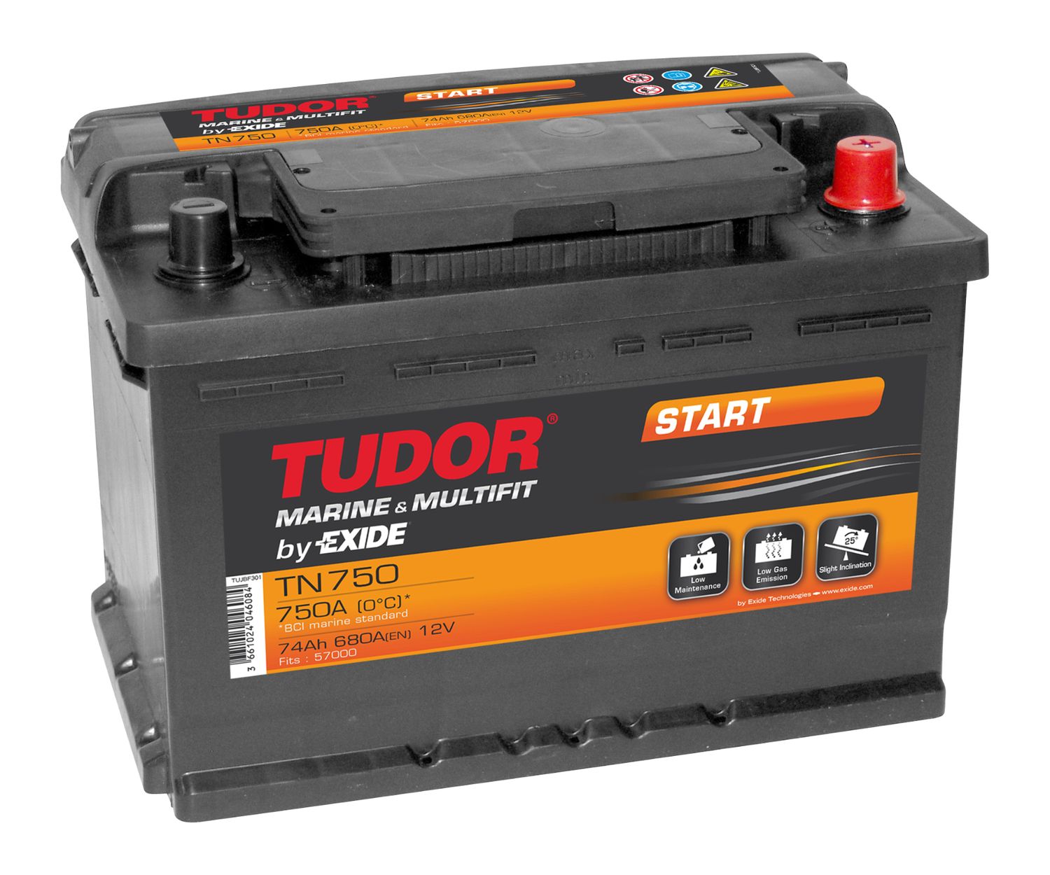 Tudor/Exide Batterie Nautilus 74 Ah Starterbatterie