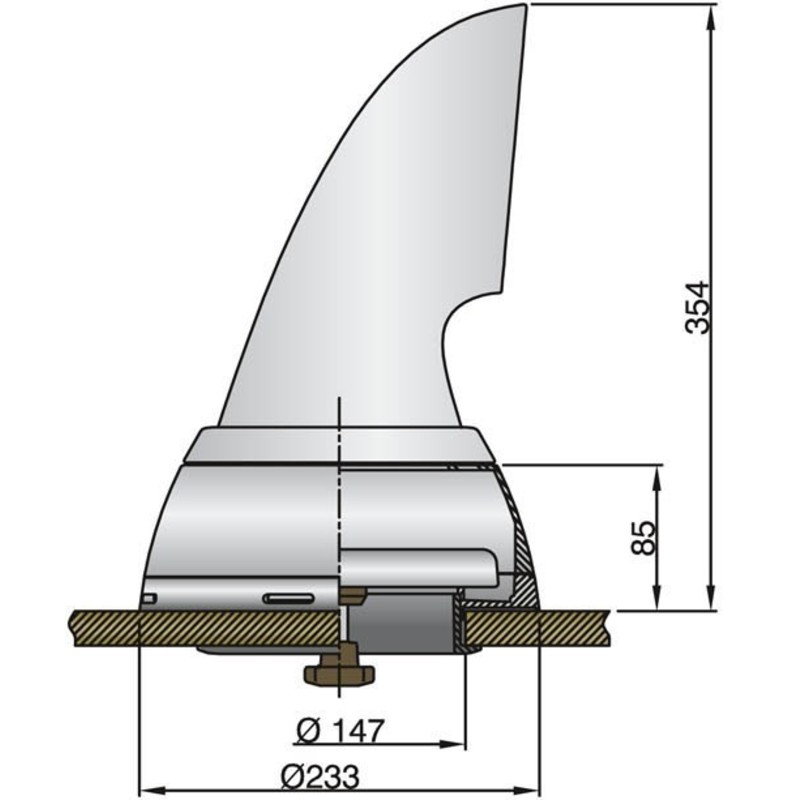 Vetus Dorade-Box, Edelstahl, 125mm Durchm.