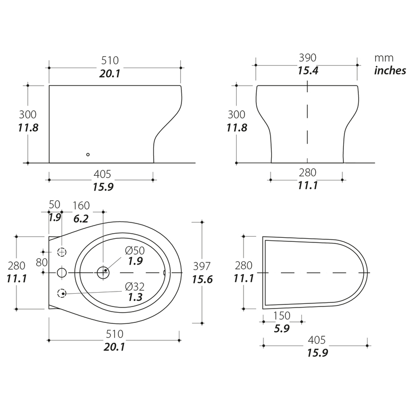 Tecma Silence Plus 2G Short Bidet