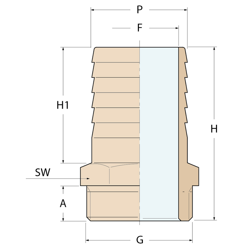 Guidi Schlauchverbinder M - G 3/4'' P 13