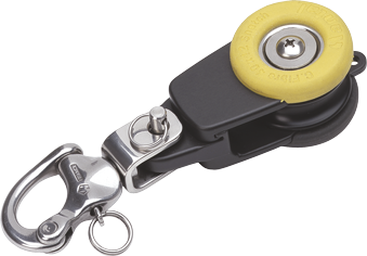 Antal Aluminium snatch block Ø40mm, line Ø12mm, with Gummi Schutz