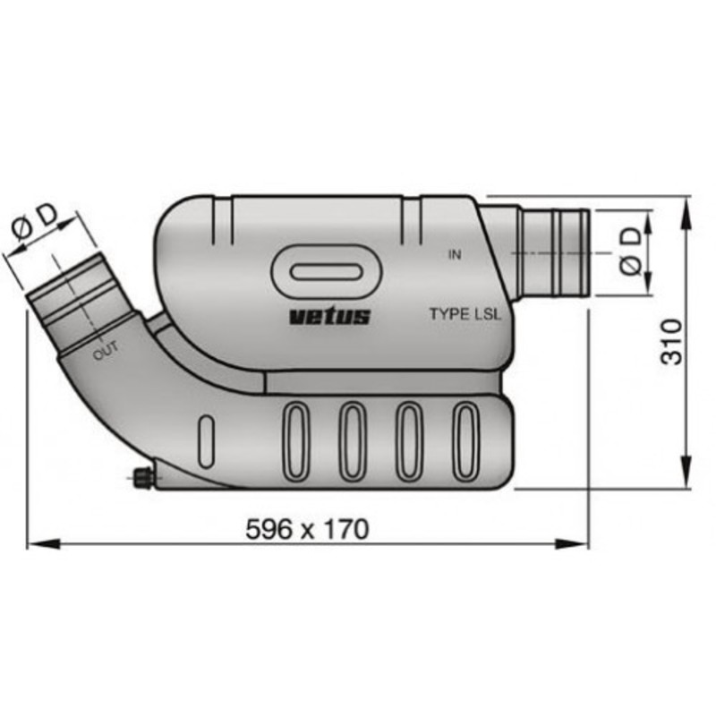 Vetus Kunststoff-Wassersammler LSL60 Vetus Kunststoff-Wassersammler LSL60