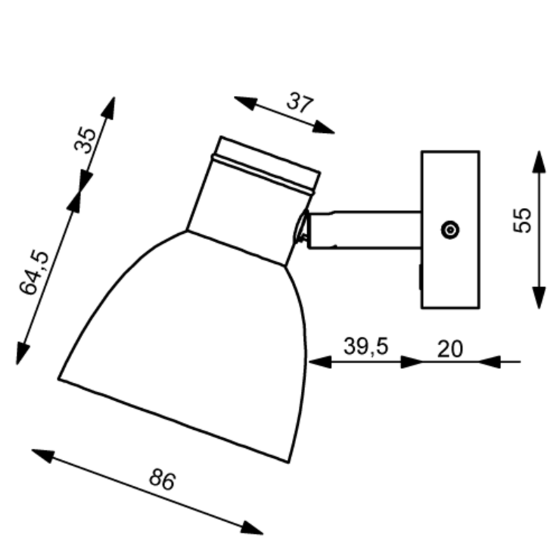 Prebit LED-Anbauleuchte R1-2, chrom-glanz, warmwei