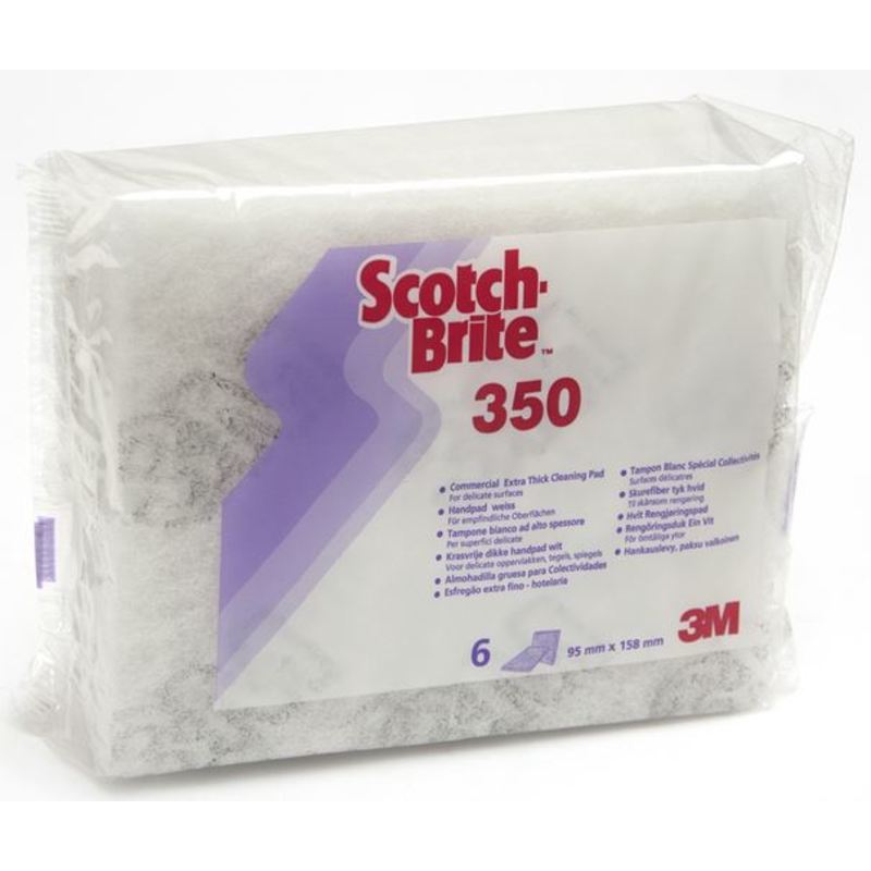 3M Scotch-Brite™ Handpad 350, Weiß, 95 mm x 158 mm