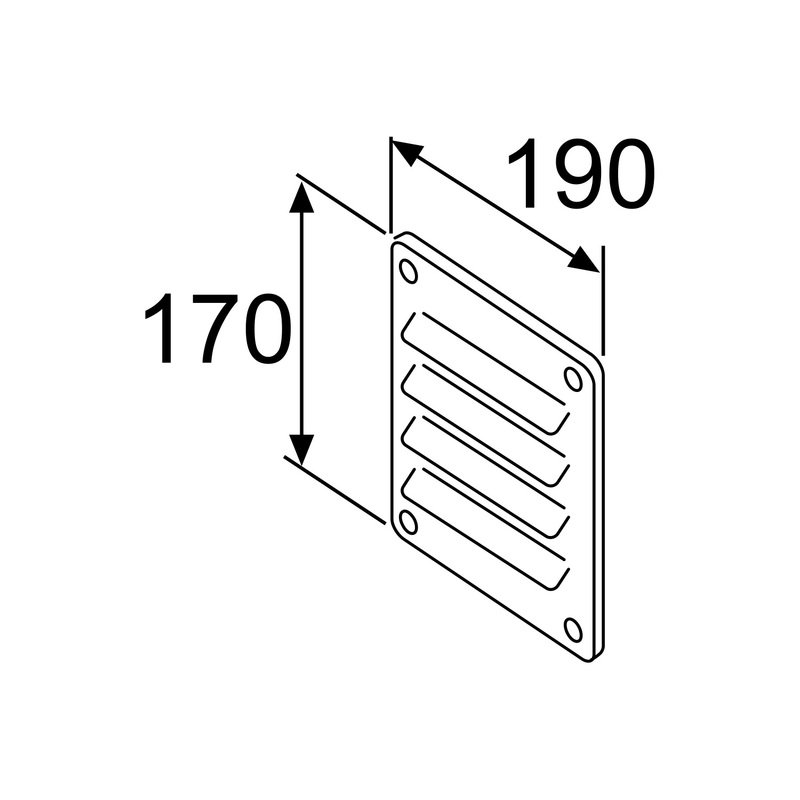 Webasto Luftzufuhrgitter W=170 L=190, Aluminium