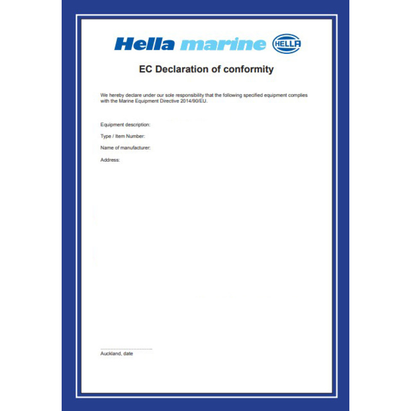 Hella EC-Konformitätserklärung im Original Hella EC-Konformitätserklärung im Original
