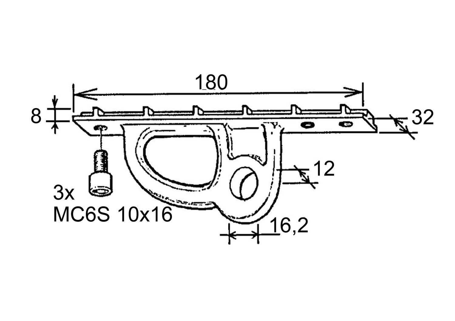 Großbaumbeschlag RFR 32 x 180mm für Rodkicker