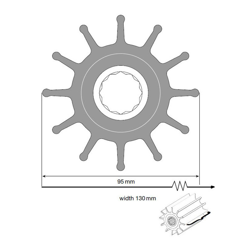 Johnson Impeller für F95 Pumpe, Neopren Johnson Impeller für F95 Pumpe, Neopren