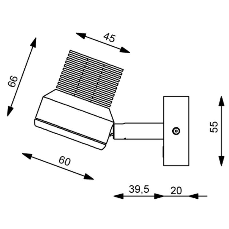 Prebit LED-Anbauleuchte R2-1, chrom-glanz, warmwei