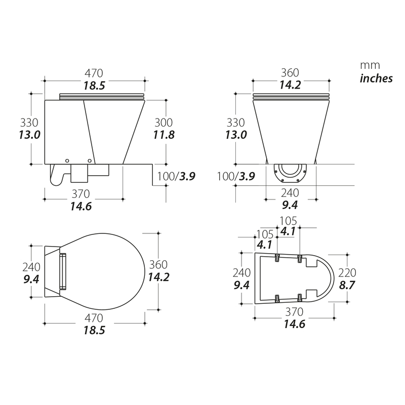 Tecma x-light Toilette 12V Short Tecma x-light Toilette 12V Short