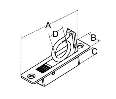 Niro Einlaßgriff-/Bodenheber, Hochklappend, A=83mm, B=21mm, C=12mm (16mm Für Ring), D=19mm