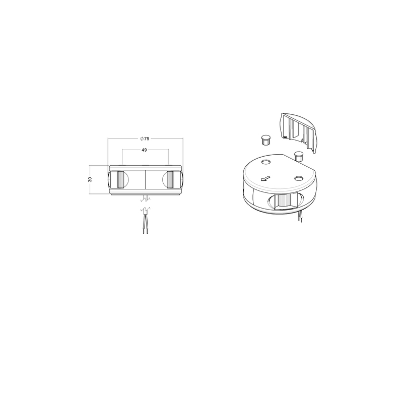 Aquasignal S34 LED Bicolor-Laterne, schwarz