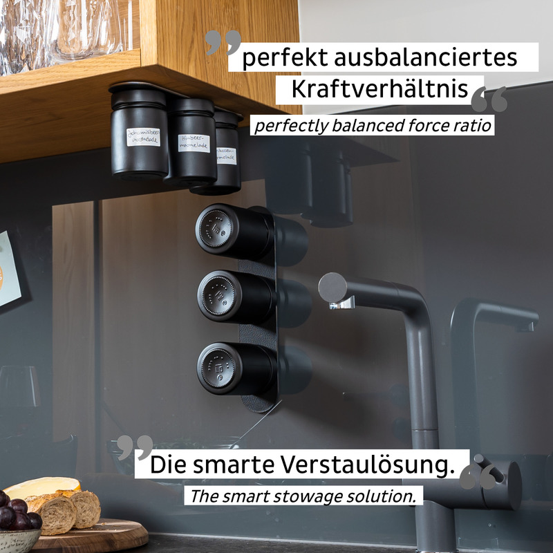 Silwy Feinkost-Magnetgläser BLACK 3er Set