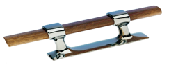 Messing-Verchromte Belegklampe Mit Mahagoniholzsteg, L=215mm (Lochabstand: 90mm)