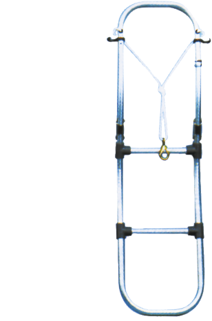 Aluminium Badeleiter Für Schlauchboot, 4-Stufen, Abm. Ausgeklappt 300x1130mm, Rohr Ø25mm