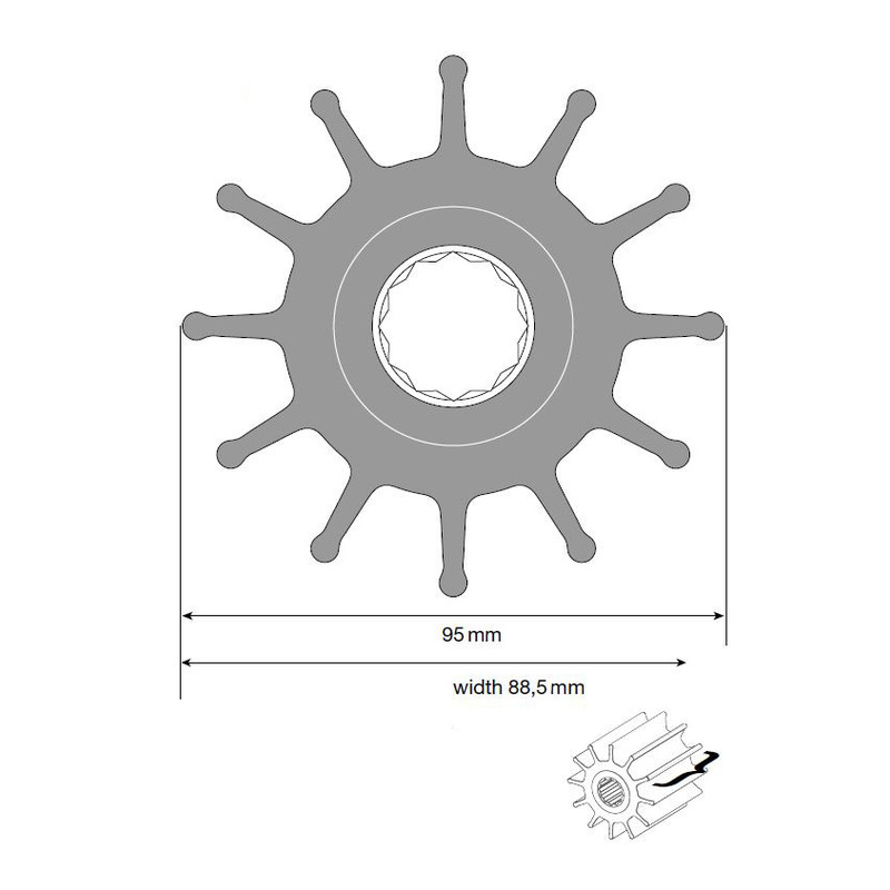 Johnson Impeller für F9 Pumpe, Neopren Johnson Impeller für F9 Pumpe, Neopren