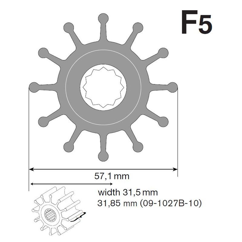 Johnson Impeller für F5 Pumpe, Nitril Johnson Impeller für F5 Pumpe, Nitril