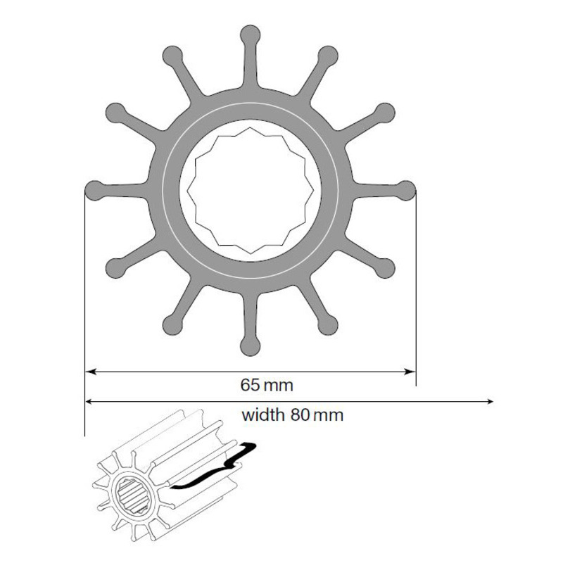 Johnson Impeller für F75 Pumpe, MC97/EPDM Johnson Impeller für F75 Pumpe, MC97/EPDM