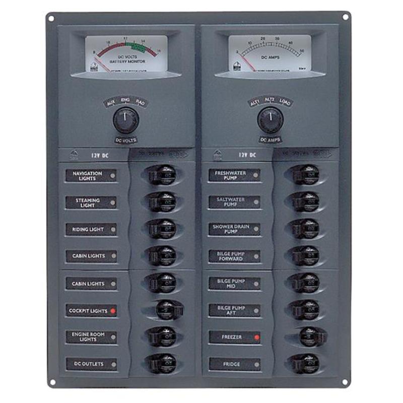 BEP Trennschalter-Panel DC 12V 16x 1-polig