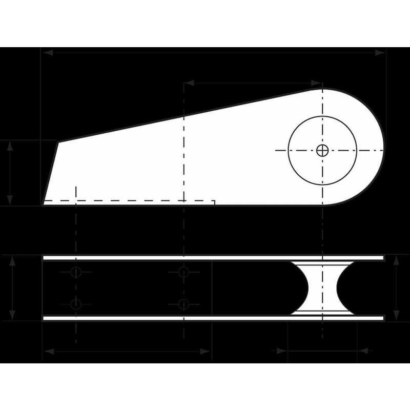 PLASTIMO ALU ANOD. BOW ROLLERS 205X52MM