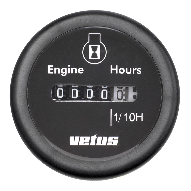 Vetus Betriebsstundenzähler, schwarz, 12/24 Volt Vetus Betriebsstundenzähler, schwarz, 12/24 Volt