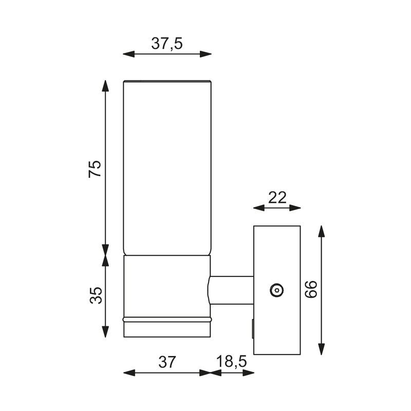 Prebit LED-Anbauleuchte W1-1 mit USB, chrom-glanz, Prebit LED-Anbauleuchte W1-1 mit USB, chrom-glanz,