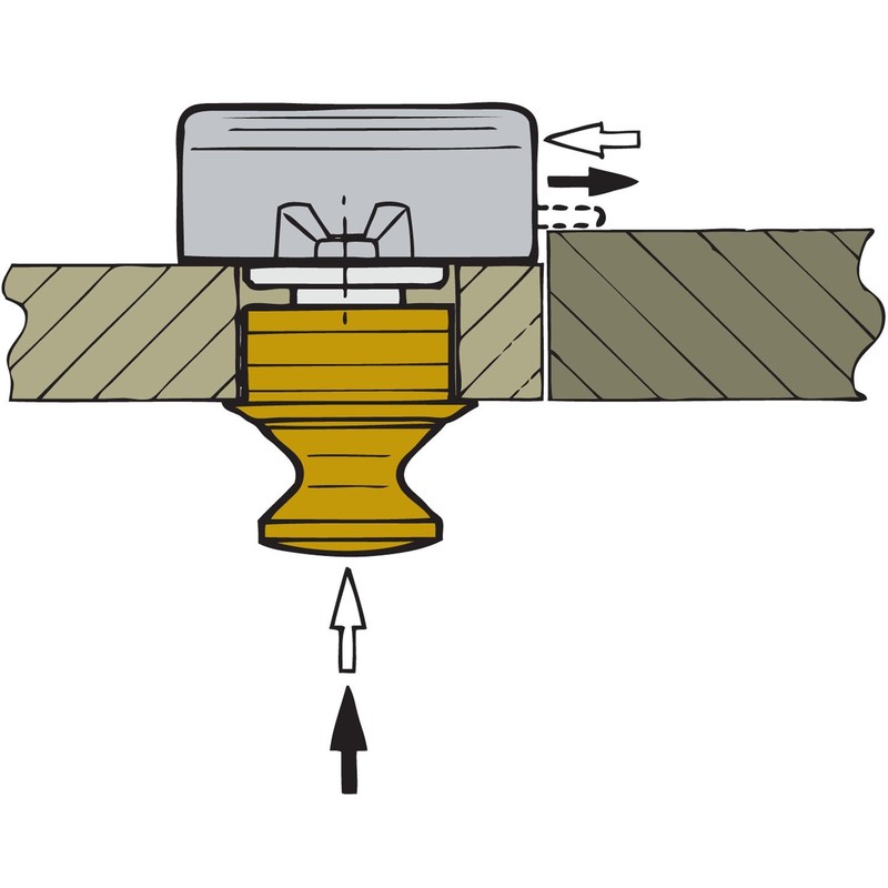 Vetus Druckknopfverschl. Chrom