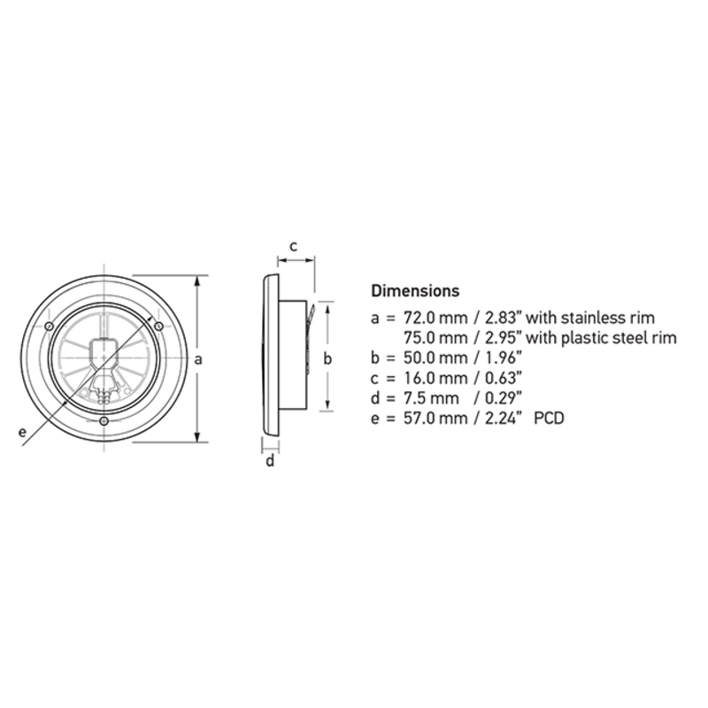 Hella EuroLED 75 Dual Colour, weiß/rot, 12V